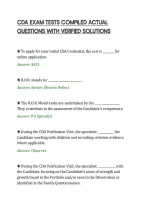 CDA EXAM TESTS COMPILED ACTUAL&NewLine;QUESTIONS WITH VERIFIED SOLUTIONS&NewLine;
