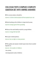 CDA EXAM TESTS COMPILED COMPLETE&NewLine;QUESTION SET WITH VERIFIED ANSWERS