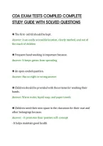 CDA EXAM TESTS COMPILED COMPLETE&NewLine;STUDY GUIDE WITH SOLVED QUESTIONS