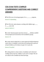 CDA EXAM TESTS COMPILED&NewLine;COMPREHENSIVE QUESTIONS AND CORRECT&NewLine;ANSWERS