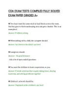 CDA EXAM TESTS COMPILED FULLY SOLVED&NewLine;EXAM PAPER GRADED A&plus;