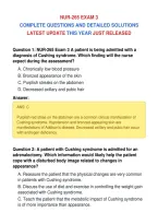 NUR-265 EXAM 3&NewLine;COMPLETE QUESTIONS AND DETAILED SOLUTIONS&NewLine;LATEST UPDATE THIS YEAR JUST RELEASED