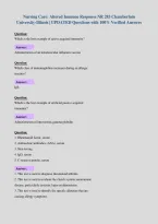 Nursing Care&colon; Altered Immune Response NR 283 Chamberlain&NewLine;University-Illinois &vert; UPDATED Questions with 100&percnt; Verified Answers&NewLine;
