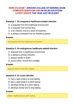 NURS 215 EXAM 1 &lpar;ARIZONA COLLEGE OF NURSING&rpar; EXAM- COMPLETE QUESTIONS AND DETAILED SOLUTIONS&NewLine;LATEST UPDATE THIS YEAR JUST RELEASED