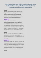 NR293- Pharmacology- Week 2&sol;Unit 5- Glucose Regulation&colon; Nursing&NewLine;Application&colon; Diabetes Drugs Chamberlain University-Illinois &vert;&NewLine;UPDATED Questions with 100&percnt; Verified Answers&NewLine;