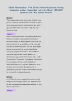 NR293- Pharmacology- Week 2&sol;Unit 5- Glucose Regulation&colon; Nursing&NewLine;Application&colon; Insulins Chamberlain University-Illinois &vert; UPDATED&NewLine;Questions with 100&percnt; Verified Answers