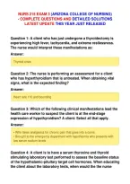 NURS 215 EXAM 3 &lpar;ARIZONA COLLEGE OF NURSING&rpar;- COMPLETE QUESTIONS AND DETAILED SOLUTIONS&NewLine;LATEST UPDATE THIS YEAR JUST RELEASED