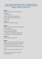 NR 565 - advanced pharmacology midterm - Chamberlain Practice&NewLine;EXAM&semi; MOCK practice Chamberlain University-Illinois &vert; UPDATED&NewLine;Questions with 100&percnt; Verified Answers