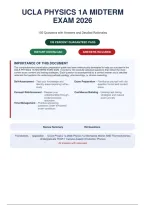 UCLA Physics 1A Midterm Exam 2026 &vert; 150 Questions and Answers with Detailed Rationales  & Why the Other Answers Are Wrong & References  &vert; A&plus; Guide&NewLine;