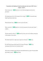 Introduction to the Healthcare System Exam Question
