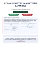 UCLA Chemistry 14A Midterm Exam 2026 &vert; 149 Questions and Answers with Detailed Rationales  & Why the Other Answers Are Wrong & References  &vert; A&plus; Guide&NewLine;