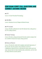 CDIP EXAM SCRIPT FULL QUESTIONS AND&NewLine;CORRECT ANSWERS REVIEW&NewLine;