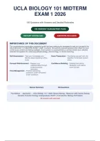 UCLA Biology 101 Midterm Exam 1 2026 &vert; 150 Questions and Answers with Detailed Rationales  & Why the Other Answers Are Wrong & References  &vert; A&plus; Guide&NewLine;