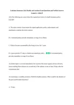 Louisiana Insurance Life&comma; Health&comma; and Accident Exam Questions and Verified Answers &NewLine;Graded A&plus; 2026&sol;27 