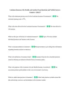 Louisiana Insurance Life&comma; Health&comma; and Accident Exam Questions and Verified Answers &NewLine;Graded A&plus; 2026&sol;27 