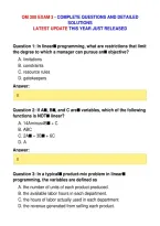OM 300 EXAM 3 - COMPLETE QUESTIONS AND DETAILED&NewLine;SOLUTIONS&NewLine;LATEST UPDATE THIS YEAR JUST RELEASED