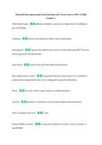 Maryland home improvement Exam Questions and Correct Answers 100&percnt; Verified &NewLine;Graded A&plus; 