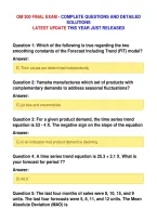 OM 300 FINAL EXAM - COMPLETE QUESTIONS AND DETAILED&NewLine;SOLUTIONS&NewLine;LATEST UPDATE THIS YEAR JUST RELEASED
