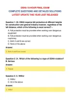 OSHA 10-HOUR FINAL EXAM&NewLine;COMPLETE QUESTIONS AND DETAILED SOLUTIONS&NewLine;LATEST UPDATE THIS YEAR JUST RELEASED