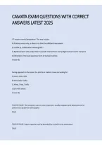 CAMATA Exam Questions with Correct Answers 2025 &ndash; Latest Study Guide&comma; Practice Questions&comma; Exam Review & Test Preparation