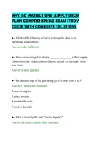 PHY 150 PROJECT ONE SUPPLY DROP&NewLine;PLAN COMPREHENSIVE EXAM STUDY&NewLine;GUIDE WITH COMPLETE SOLUTIONS