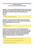 vRN VATI ADULT MEDICAL SURGICAL EXAM - COMPLETE QUESTIONS AND&NewLine;DETAILED SOLUTIONS&NewLine;LATEST UPDATE THIS YEAR JUST RELEASED