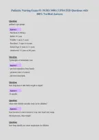 Pediatric Nursing Exam &num;1 &lpar;NURS 3490&rpar; &vert; UPDATED Questions with&NewLine;100&percnt; Verified Answers