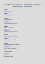 NUR 3490&colon; Respiratory Dysfunction&comma; NUR 3490&colon; EXAM 1 &vert; UPDATED&NewLine;Questions with 100&percnt; Verified Answers&NewLine;