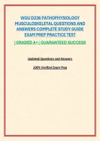 WGU D236 PATHOPHYSIOLOGY MUSCULOSKELETAL QUESTIONS AND ANSWERS COMPLETE STUDY GUIDE EXAM PREP PRACTICE TEST