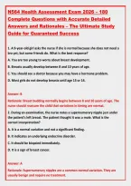N564 Health Assessment Exam 2026 &ndash; 180 &NewLine;Complete Questions with Accurate Detailed &NewLine;Answers and Rationales &ndash; The Ultimate Study &NewLine;Guide for Guaranteed Success  