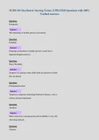 NURS 451 Psychiatric Nursing Terms &vert; UPDATED Questions with 100&percnt;&NewLine;Verified Answers