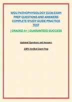 WGU PATHOPHYSIOLOGY D236 EXAM PREP QUESTIONS AND ANSWERS COMPLETE STUDY GUIDE PRACTICE TEST
