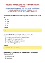 WGU D684 INTRODUCTION TO COMPUTER SCIENCE&NewLine;COURSE&NewLine;COMPLETE QUESTIONS AND DETAILED SOLUTIONS&NewLine;LATEST UPDATE THIS YEAR JUST RELEASED