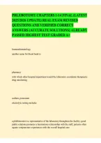 PHLEBOTOMY CHAPTERS 1-14 FINAL EXAM &vert; LATEST 2025-2026 REVIEW&comma; PRACTICE QUESTIONS & ANSWERS