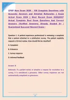 CPXP New Exam 2026 &ndash; 100 Complete Questions with &NewLine;Accurate Answers and Detailed Rationales &vert;&vert; Exam &NewLine;Actual Exam 2026 &vert;&vert; Most Recent Exam 2026&vert;2027 &NewLine;Actual Complete Real Exam Questions And Correct &NewLine;Answers &lpar;Verified Answers&rpar; Already Graded A&plus; &vert; &NewLine;Guara