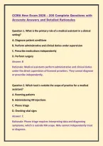 CCMA New Exam 2026 &ndash; 200 Complete Questions with &NewLine;Accurate Answers and Detailed Rationales