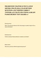 PHLEBOTOMY CHAPTER 10 TEST &vert; LATEST 2025-2026 UPDATE&comma; REVISED PRACTICE QUESTIONS & EXAM REVIEW