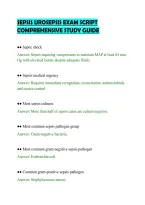 SEPSIS UROSEPSIS EXAM SCRIPT&NewLine;COMPREHENSIVE STUDY GUIDE