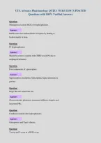 UTA Advance Pharmacology QUIZ 1 NURS 5334 &vert; UPDATED&NewLine;Questions with 100&percnt; Verified Answers
