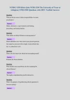 NURSG 5350 Ethics Quiz NURS 5334 The University of Texas at&NewLine;Arlington &vert; UPDATED Questions with 100&percnt; Verified Answers