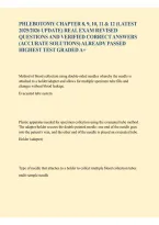 PHLEBOTOMY CHAPTERS 8&comma; 9&comma; 10&comma; 11 & 12 &vert; LATEST 2025-2026 UPDATE&comma; REVISED PRACTICE QUESTIONS & EXAM REVIEW