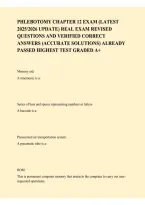 PHLEBOTOMY CHAPTER 12 EXAM &vert; LATEST 2025-2026 UPDATE&comma; REVISED PRACTICE QUESTIONS & EXAM REVIEW