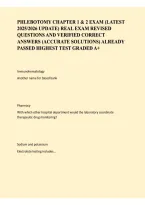 PHLEBOTOMY CHAPTERS 1 & 2 EXAM &vert; LATEST 2025-2026 UPDATE&comma; REVISED PRACTICE QUESTIONS & EXAM REVIEW