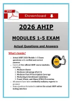 AHIP Modules 1-5 Exam &ndash; 2027 Medicare Certification &ndash; Actual Questions & Answers &lpar;AHIP&rpar; Guarantee Pass &vert; Updated PDF