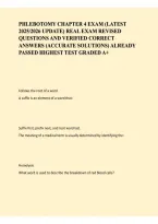 PHLEBOTOMY CHAPTER 4 EXAM &vert; LATEST 2025-2026 UPDATE&comma; REVISED PRACTICE QUESTIONS & EXAM REVIEW