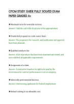 CFCM STUDY GUIDE FULLY SOLVED EXAM&NewLine;PAPER GRADED A&plus;&NewLine;