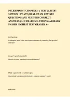 PHLEBOTOMY CHAPTERS 1-3 TEST &vert; LATEST 2025-2026 UPDATE&comma; REVISED PRACTICE QUESTIONS & EXAM REVIEW