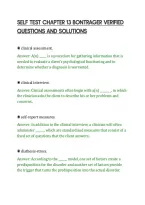 SELF TEST CHAPTER 13 BONTRAGER VERIFIED&NewLine;QUESTIONS AND SOLUTIONS