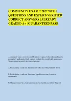 COMMUNITY EXAM 2 2027 WITH &NewLine;QUESTIONS AND EXPERT-VERIFIED &NewLine;CORRECT ANSWERS &vert; ALREADY &NewLine;GRADED A&plus; &vert; GUARANTEED PASS