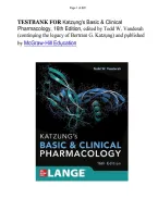  Katzung's Basic & Clinical Pharmacology 16th Ed &vert; Test Bank